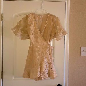 Beige Wrap Dress